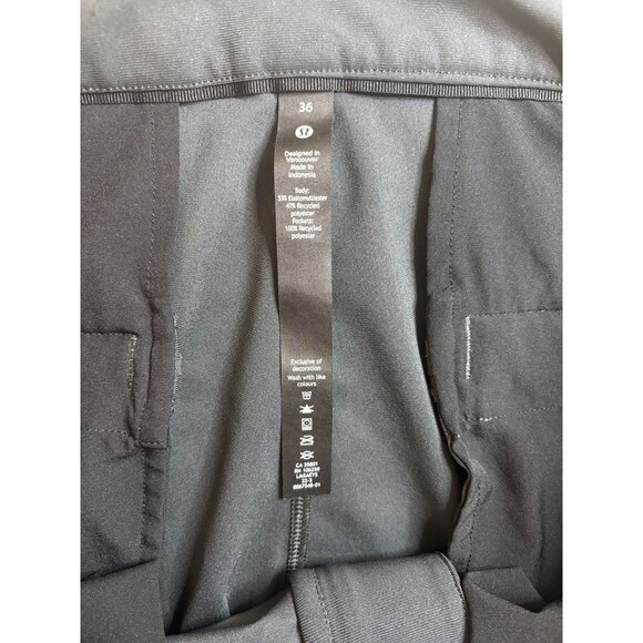 Lululemon Pants Mens 36x32 Black Chino ABC Classic Fit Stretch 5 Pocket Tech - Picture 8 of 8